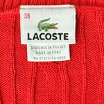 Lacoste Vintage Y2K Lipstick Red Cable Knit V Neck Sweater sz 38 / S Tenniscore Photo 7