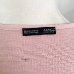 ZARA Textured Knit V-Neck Short Sleeve Top Pink Size Small Photo 14