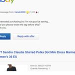 Sandro Claudia Shirred Polka Dot Mini Dress Marine (Please Read) Photo 15