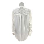XOXO Women's White Chiffon Embroidered Lace Sheer Top Blouse Size Medium Photo 3