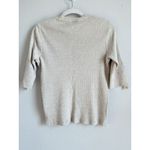 Ralph Lauren Lauren Ralph‎ Lauren LRL Womens Beige 3/4 Sleeve Button Shirt Top Size Medium Photo 2