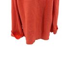 Free People La Brea Sweater V-Neck Ribbed Cuffed Sleeve Coral Orange Size Large Photo 10