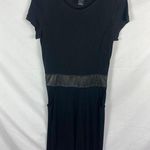 Club Monaco  Black Leather Waist Short Sleeve Dress Size 6 Photo 0