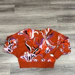 Maeve  Rust Floral Sweatshirt Women’s Boat neck Pullover Size Medium Photo 3