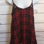 Bobeau NWT  red‎ tartan plaid lace tank top camisole Photo 0