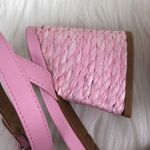 Bamboo  Maddy Braided Raffia Open Toe Buckle Strap Block Heel Sandals Pink Sz 10 Photo 8