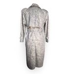 London Fog Vintage 70s Floral Jacquard Trench Coat Gray Purple Belted 10 Petite Photo 8