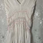 Free People  Anthropologie Adella Smocked Mini Dress Ivory Size Small Photo 6