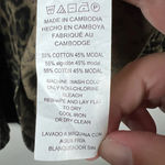 Michael Kors Animal Print Blouse Shirt Tan Black Peasant Flowy Ruffles Sz Large Photo 11