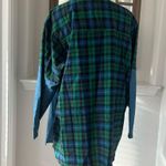 Miss Lili Plaid Denim Shirt Button Photo 2