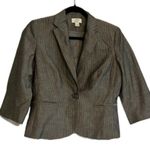 Loft 2 Piece Suit Set, Gray Pin Stripe, Size 6/8 Petite Photo 0