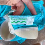 Free People Vintage 90s seawaves teal one piece swim dress sz m Photo 6