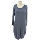 James Perse Raglan Sweatshirt Dress Long Sleeve Terry Tempest Blue Size 3 Large Photo 2