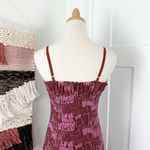 Urban Outfitters LOVE Ruched Mesh Midi Dress Y2K Burgundy Pink Sz M Photo 5