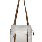 Vintage VALENTINA White Pebbled Leather Large Zip Tote Bag Photo 3