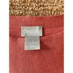 Chico's  Women's Heathered Coral Crew neck Long Sleeve Curved Hem Sweater Size1/S Photo 1