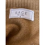 Sage  The Label Tan V Neck Long Balloon Sleeve Knit Cropped Sweater Top Size M Photo 2