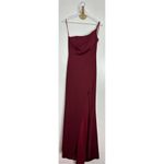 La Femme  One-Shoulder Jersey Gown in Burgundy Size US 6 Photo 5