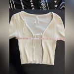 Debut DREAMERS by  Cream Long Sleeve Ribbed Cardigan Cover Up Tie Women’s S EUC Photo 5