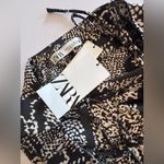ZARA  Black and‎ Cream Printed Mini Slip Dress NWT Size M Photo 12