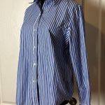 CHAPS  CLASSICS BLUE PREPPY NAUTICAL YACHT PARALLEL STRIPE BUTTON UP Photo 2