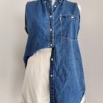 Levi's Vintage 90s Y2K Levi’s Linen Cotton Blend Denim Sleeveless Button Down Shirt M Photo 0