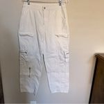 Cali 1850 ‎ White Modern Tech Look Wide Leg Baggy Cargo Pants Photo 2