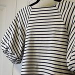 Free Assembly Square Neck Top Womens White Black Stripes Short Balloon Sleeve S Photo 6