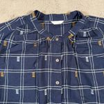 Caslon Plaid Short Sleeve Button Front Top Blue Cotton Size XXL Summer Beach Photo 6