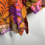 Oddy Top Women S NWT Orange Purple Floral Puff 3/4 Sleeve Button Up Spring Palm Photo 4