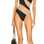 Norma Kamali Snake Mesh Mio One Piece Swimsuit in Black & Nude X-Small New Women Photo 0