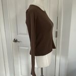 Brandy Melville Cutest Brown  Long Sleeve Thermal Top Photo 4
