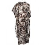 Mango 100% Cotton Animal-Print Dress with Bow Ecru Brown NWT Size 18/3XL Photo 4