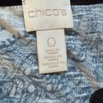 Chico's  Top Womens Small Paisley Split Neck Satin Contrast Short Sleeve Photo 3