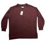 Lou & grey  Signature Soft Bohemian Rouge V Neck Long Sleeve Top Size S New Photo 0