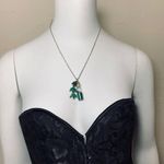 Green Leaves Fairy Glitter Jar Necklace New Photo 9