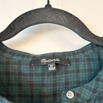 Madewell Plaid Balloon-Sleeve Peasant Top Green Black Size XS Photo 5