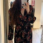 Francesca's Black Floral Wrap Mini Dress Photo 0