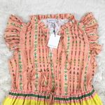 Gibson Latimer  Sleeveless Stripe‎ Print Midi Dress Orange Peach Size Large New Photo 2