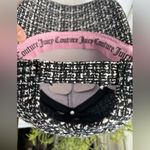 Juicy Couture  Black & White Tweed Baseball Cap Rhinestone Logo One Size NWT Photo 2