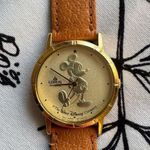 Walt Disney Vintage Gold Coin RETIRED/ RARE Lorus Gold Mickey Mouse Watch Photo 0