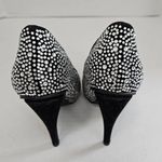 Black Faux Suede Pumps Covered In Rhinestones With Goldtone Band Size EU 3 US 7 Photo 3