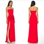NBD  Jake Gown Strapless Corset Maxi Dress Rosette Detail Red Photo 1