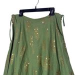 WD NY Green Gold Sequin Midi Skirt Whimsigoth Fairy Womens Size 10 Flowy BOHO Photo 3