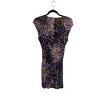 Laundry by Design Womens 6 True Wrap Dress Animal Print Cap Sleeve Purple Black Photo 1