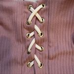 NWT Kya Swim Reversible Ribbed Bikini Top Lola S Revolve Lace Up Soft Girl Boho Pink Photo 6