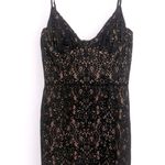 For Love & Lemons Vika Dress Black Lace Nude Illusion Mini Dress size US L Photo 2