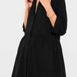 Tuckernuck  Black Stretch Crepe Royal Shirt Dress Photo 0