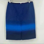 Loft Ann Taylor Women's Blue Ombre Brunch Pencil Office Skirt Lined Size 4P Photo 1