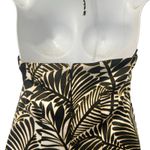 Christian LaCroix  Black Beige Palm Frond Leaf Satin Halter Dress size S NEW Tags Photo 7